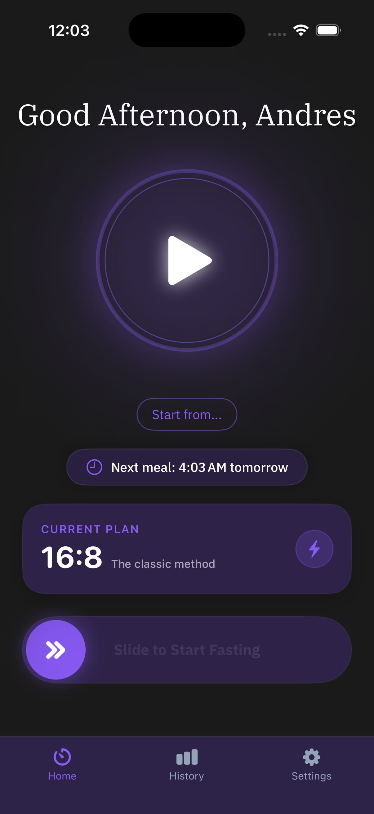 Vazio App Interface